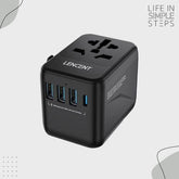 All in One - Universal Travel Adapter with 3 USB Ports - EU/UK/USA/AUS Plug