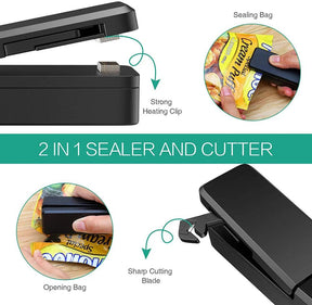 2in1 Rechargeable Bag Sealer & Cutter - Life in Simple Steps