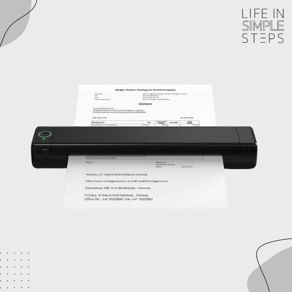 Portable A4 Paper Thermal Printer - Wireless Bluetooth