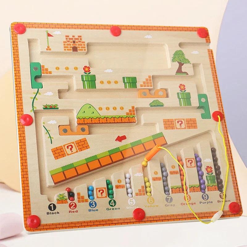 Montessori Magnetic Color and Number Maze - Learning Toy for Kids