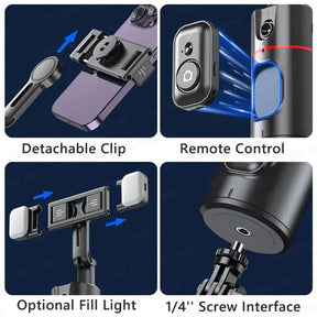 360° Rotating Follow-Up Gimbal Stabilizer with Desktop Tracking & Remote - Life in Simple Steps