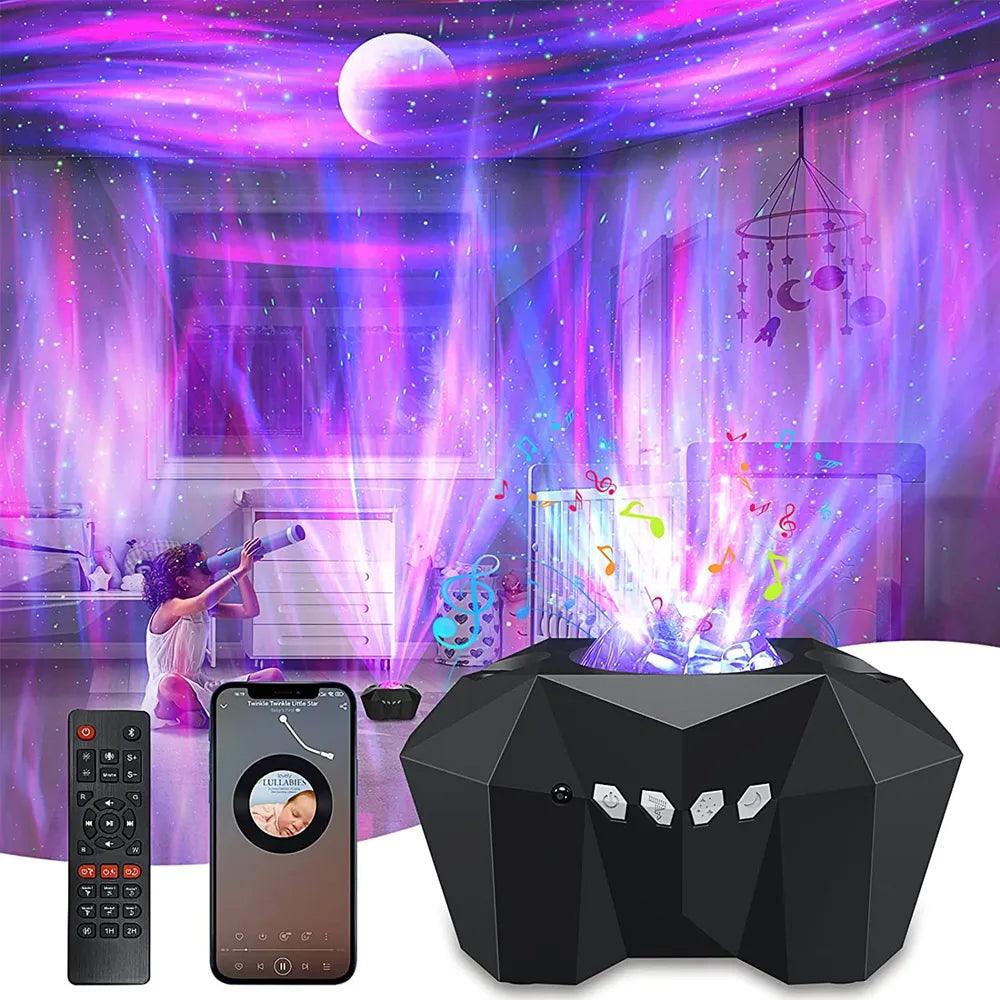 Aurora Galaxy Moon & Star Light Projector with Bluetooth - Life in Simple Steps