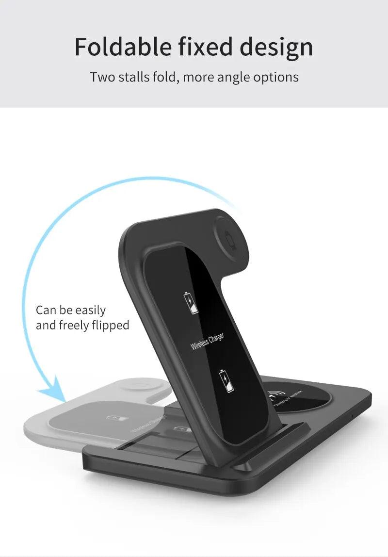 3in1 Foldable Wireless Charging Station for Apple Gadgets - Life in Simple Steps