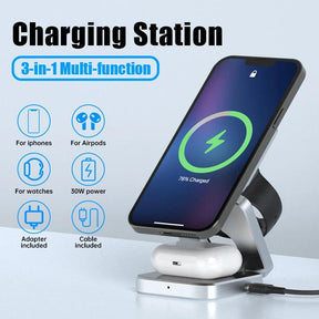 3in1 Foldable Magnetic Wireless Fast Charger for Apple - Life in Simple Steps