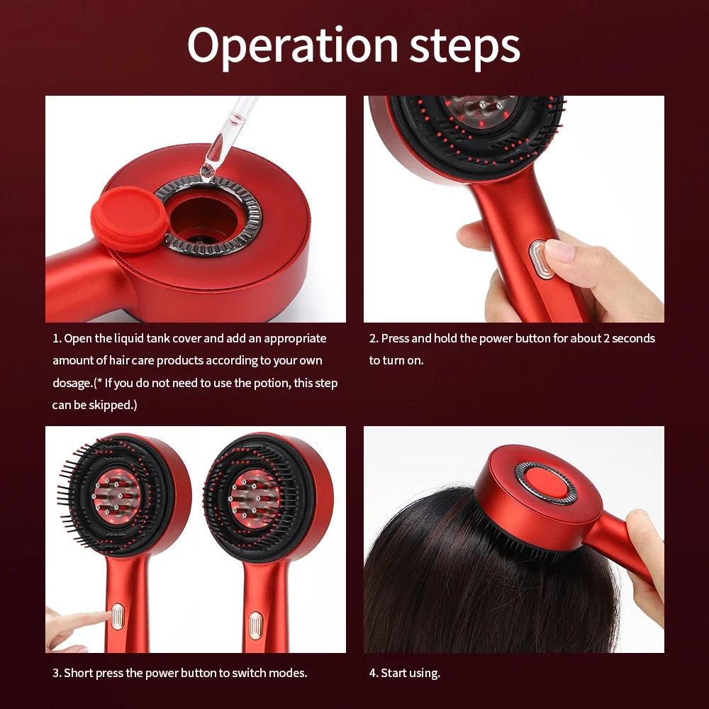 Hair Growth Scalp Massager with Red Light Therapy