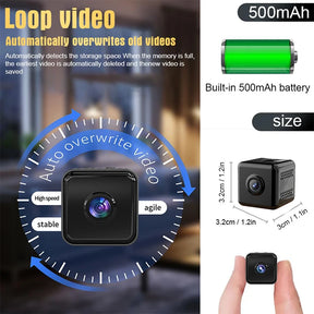 Mini Home Security Camera 1080p with Night Vision