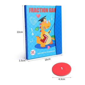 Wooden Magnetic Fraction Math Set - Educational Toy for Kids