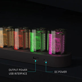 Digital Nixie Tube Clock with RGB LED Glows