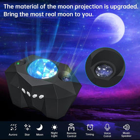 Aurora Galaxy Moon & Star Light Projector with Bluetooth - Life in Simple Steps