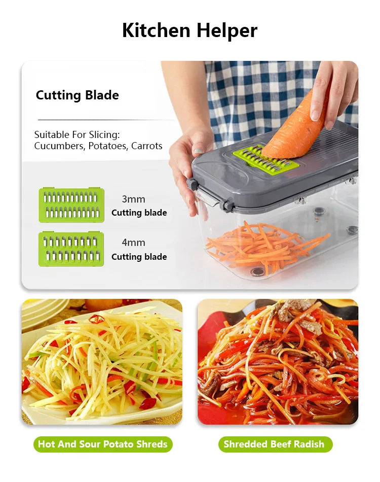 22in1 Multifunctional Box Vegetable Slicer and Cutter