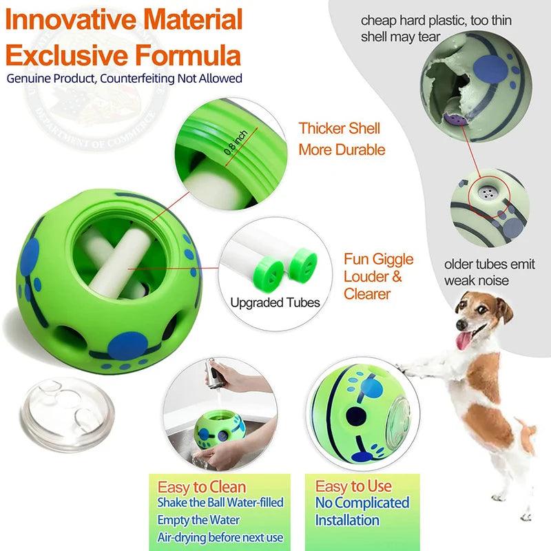 Interactive Food Dispensing Dog Toy - Squeaky Giggle Ball