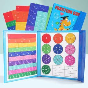 Wooden Magnetic Fraction Math Set - Educational Toy for Kids