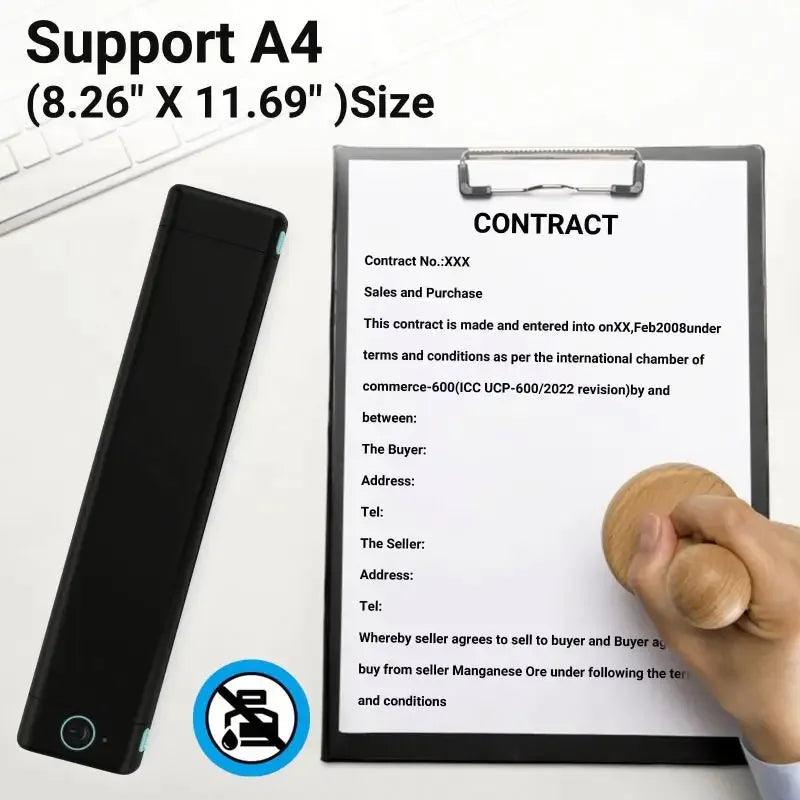 Portable A4Paper Thermal Printer - Wireless Bluetooth - Life in Simple Steps