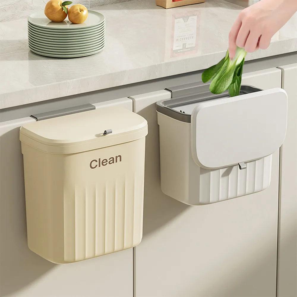 Under-Sink Hanging Trash Bin with Lid - 8.5/12L - Life in Simple Steps