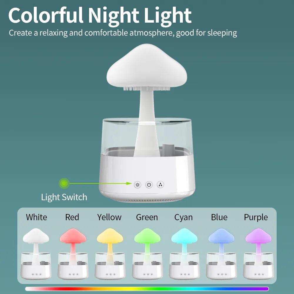 Mushroom Dream : Humidifier & Essential Oil Diffuser with Rainbow Light - Life in Simple Steps