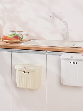 Under-Sink Hanging Trash Bin with Lid - 8.5/12L